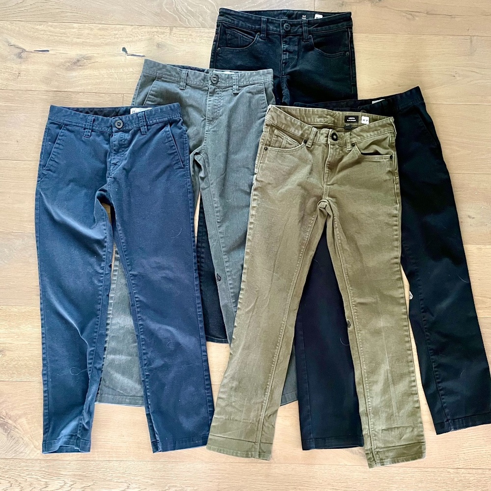 Volcom Boys Pants X 5 (five pair), size 27